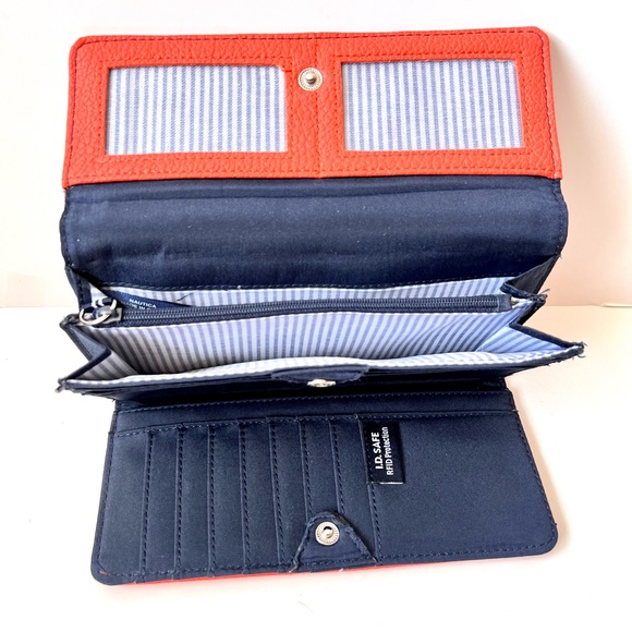 NAUTICA ID Safe Snap Closure Coral/Orange Wallet - Picture 7 of 17